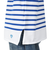 ボートネック 長袖 Rachel Basque シャツ 6101 WHITExBLEU