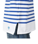 ボートネック 長袖 Rachel Basque シャツ 6101 WHITExBLEU