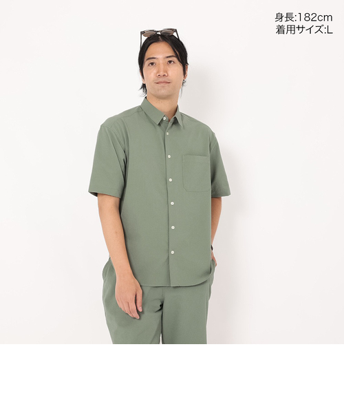 専用！and per se 半袖モックネックシャツ エメラルドグリーン L and per se（アンパスィ） 半袖シャツ メンズ ゴルフウェア and per se