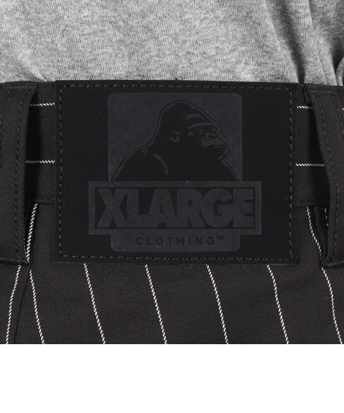 エクストララージ(XLARGE)ストライプ DRESS ショートパンツ 101252031009-BLACK(Men’s) エクストララージ（XLARGE）ストライプ DRESS ショートパンツ