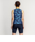 ナイキ（NIKE）フィットネス水着 水泳 総柄ジップ付きセパレーツ 上下セット 紺 M-LLサイズ 2993148-008