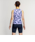 ナイキ（NIKE）フィットネス水着 水泳 総柄ジップ付きセパレーツ 上下セット 紫 M-LLサイズ 2993148-024