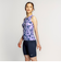 ナイキ（NIKE）フィットネス水着 水泳 総柄ジップ付きセパレーツ 上下セット 紫 M-LLサイズ 2993148-024