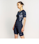 ナイキ（NIKE）フィットネス水着 水泳 ジップ付き半袖セパレーツ 上下セット 黒 M-3Lサイズ 2993145-009