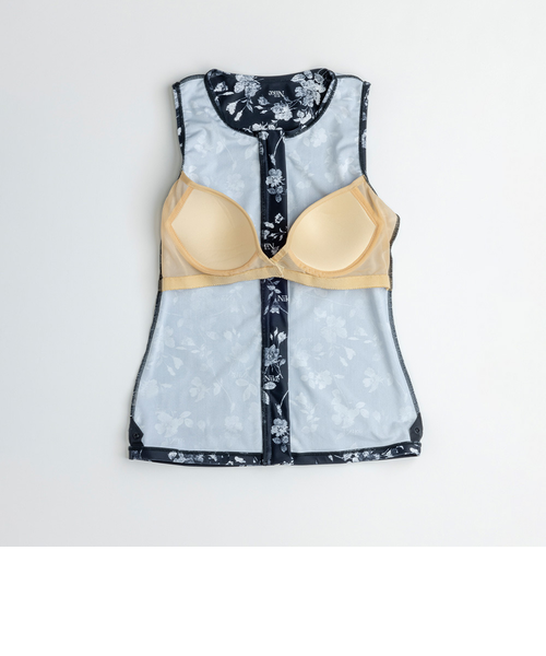 ナイキ（NIKE）フィットネス水着 水泳 総柄ジップ付きセパレーツ 上下