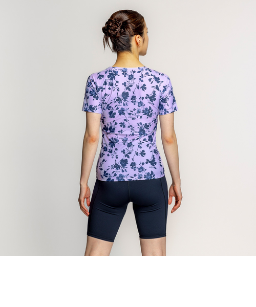 ナイキ（NIKE）フィットネス水着 水泳 総柄ジップ付き半袖セパレーツ