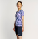 ナイキ（NIKE）フィットネス水着 水泳 総柄ジップ付き半袖セパレーツ 上下セット 紫 M-LLサイズ 2993149-024
