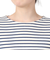 COTTON LOURD WIDE BOAT NECK BASQUE シャツ B249CLN ECRUxDEEP INDIGO