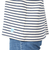 COTTON LOURD WIDE BOAT NECK BASQUE シャツ B249CLN ECRUxDEEP INDIGO