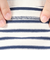 COTTON LOURD WIDE BOAT NECK BASQUE シャツ B249CLN ECRUxDEEP INDIGO