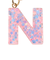 ミニ イニシャル キーホルダー N IS050 PK N