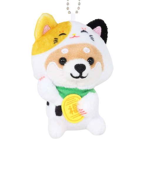 ぬいぐるみ マメしばボールチェーン 招き猫 TMR003｜スーパー