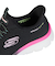 スケッチャーズ（SKECHERS）カジュアルシューズ スリップインズ サミット プラス シマーリング ストリッド ブラック ピンク 150619-BKMT