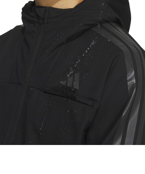 アディダス（adidas）スリーストライプス 圧着加工フリース フード付き