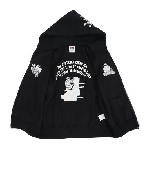 ベンデイビス（BEN DAVIS）バック刺繍ジップパーカー 25780053-BLK