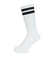 クー（Coo.）靴下 クルーライン ソックス 1足組 ホワイト×ネイビー 25～28センチ 894CO5GSA0089 WHT