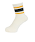 クー（Coo.）靴下 クルーライン ソックス 1足組 ホワイト×イエロー 22～25センチ 895CO5GSA0085 OWHT