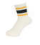 クー（Coo.）靴下 クルーライン ソックス 1足組 ホワイト×イエロー 22～25センチ 895CO5GSA0085 OWHT