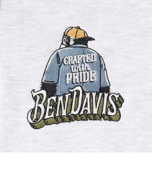ベンデイビス（BEN DAVIS）バック刺繍ジップパーカー 25780053-ASH