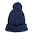 クー（Coo.）帽子 ジュニア ニットキャップ ポンポンカフワッチ 紺 ネイビー  899CO5ST0027 NVY
