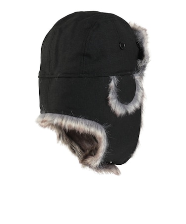 ニューエラ（NEW ERA）帽子 フライトキャップ トラッパー ウール 黒 