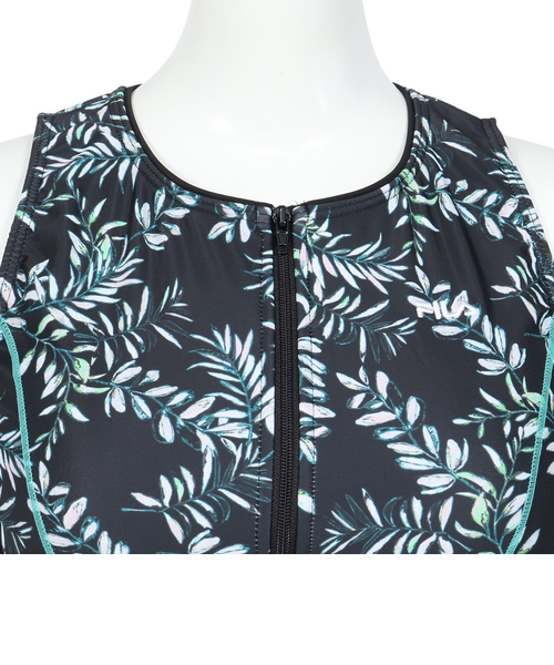 フィラ（FILA）フィットネス水着 レディース 水泳 リーフ柄プリント