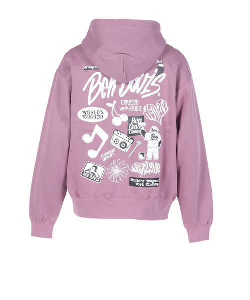 ベンデイビス（BEN DAVIS）バックプリントジップパーカー 25780051-PNK
