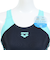 アリーナ（ARENA）フィットネス水着 レディース 水泳 アクアエクサ フィットネスワンピース スパッツ 紺×緑 S-3L AS5SWF00L NVEM