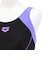アリーナ（ARENA）フィットネス水着 レディース 水泳 アクアエクサ フィットネスワンピース スパッツ 黒×紫 S-3L AS5SWF00L BKPP