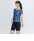 ナイキ（NIKE）フィットネス水着 レディース 水泳 半袖ジップ付きプリントセパレーツ（ブラシ） 2993158-009