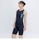 ナイキ（NIKE）水着 レディース 水泳 ジップ付きレッグスーツ ブラック×ネイビー M-LLサイズ 2993161-009