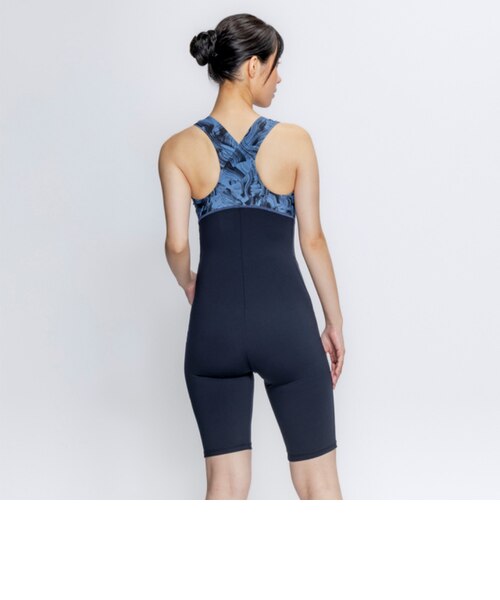 ナイキ（NIKE）水着 レディース 水泳 ジップ付きレッグスーツ ブラック