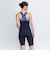 ナイキ（NIKE）水着 レディース 水泳 ジップ付きレッグスーツ ブラック×ネイビー M-LLサイズ 2993161-009