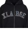 エクストララージ（XLARGE）PERFORATED レザー ロゴ ジップ アップ フーデッド スウェットシャツ 101261012007-BLACK