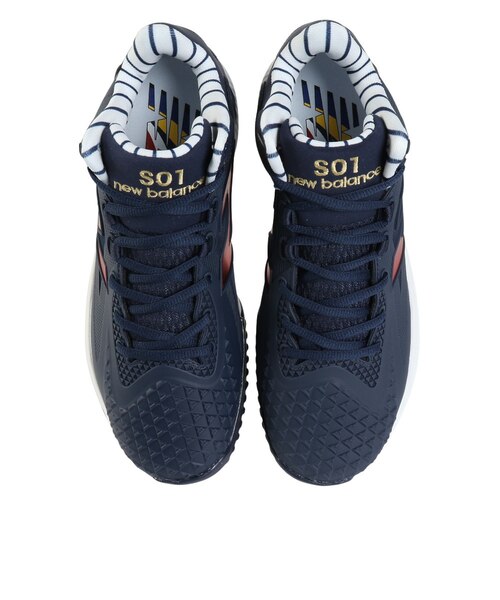new balance S01 野球シューズ ホワイト/ネイビー ニューバランス（new balance）（メンズ）野球スパイク Ohtani v1