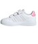 アディダス（adidas）ジュニアスニーカー ガールズ スポーツシューズ アドバンコート ベース 2.0 ホワイト ピンク NLE01-ID1305 カジュア…
