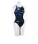 ミズノ（MIZUNO）競泳水着 レディース 水泳 ST Graphic 競泳用ローカット WA承認モデル 黒×青 S-LLサイズ N2MAD24192