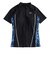 フィラ（FILA）フィットネス水着 レディース 水泳 プリント ジップセパレート水着 黒×紺 M-LLサイズ 316605-BNV 半袖 上下セット ジップ