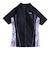 フィラ（FILA）フィットネス水着 レディース 水泳 プリント ジップセパレート水着 黒×紫 M-LLサイズ 316605-BPL 半袖 上下セット ジップ