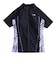 フィラ（FILA）フィットネス水着 レディース 水泳 プリント ジップセパレート水着 黒×紫 M-LLサイズ 316605-BPL 半袖 上下セット ジップ