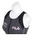 フィラ（FILA）フィットネス水着 レディース 水泳 無地 ジップセパレート水着 黒 M-LLサイズ 316601-MBK 上下セット ジップ