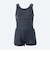 ナイキ（NIKE）スクール水着 ジュニア 女子 水泳 ガールズキュロットワンピース 黒×オレンジ 110-170サイズ 1991125-0004 女子水着 キ…