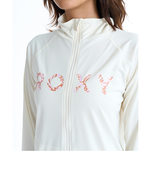 ロキシー（ROXY）長袖 HORIZON STAND ボタニカルロゴ ジップラッシュ