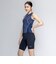 ナイキ（NIKE）フィットネス水着 レディース 水泳 ジップ セパレーツ 紺 M-LLサイズ 2993170-0381 上下セット