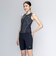 ナイキ（NIKE）フィットネス水着 レディース 水泳 ジップ セパレーツ 黒 M-3Lサイズ 2993170-0009 上下セット 大きいサイズ