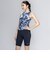 ナイキ（NIKE）フィットネス水着 レディース 水泳 FA26シーズン プリント ジップ セパレーツ 黒 M-3Lサイズ 2993174-0009 上下セット