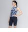 ナイキ（NIKE）フィットネス水着 レディース 水泳 FA26シーズン プリント ジップ セパレーツ 黒 M-3Lサイズ 2993174-0009 上下セット