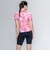 ナイキ（NIKE）フィットネス水着 レディース 水泳 FA26シーズン プリント 半袖 セパレーツ ピンク M-LLサイズ 2993175-0003 上下セット