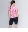 ナイキ（NIKE）フィットネス水着 レディース 水泳 FA26シーズン プリント 半袖 セパレーツ ピンク M-LLサイズ 2993175-0003 上下セット