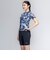ナイキ（NIKE）フィットネス水着 レディース 水泳 FA26シーズン プリント 半袖 セパレーツ 黒 M-3Lサイズ 2993175-0009 上下セット …